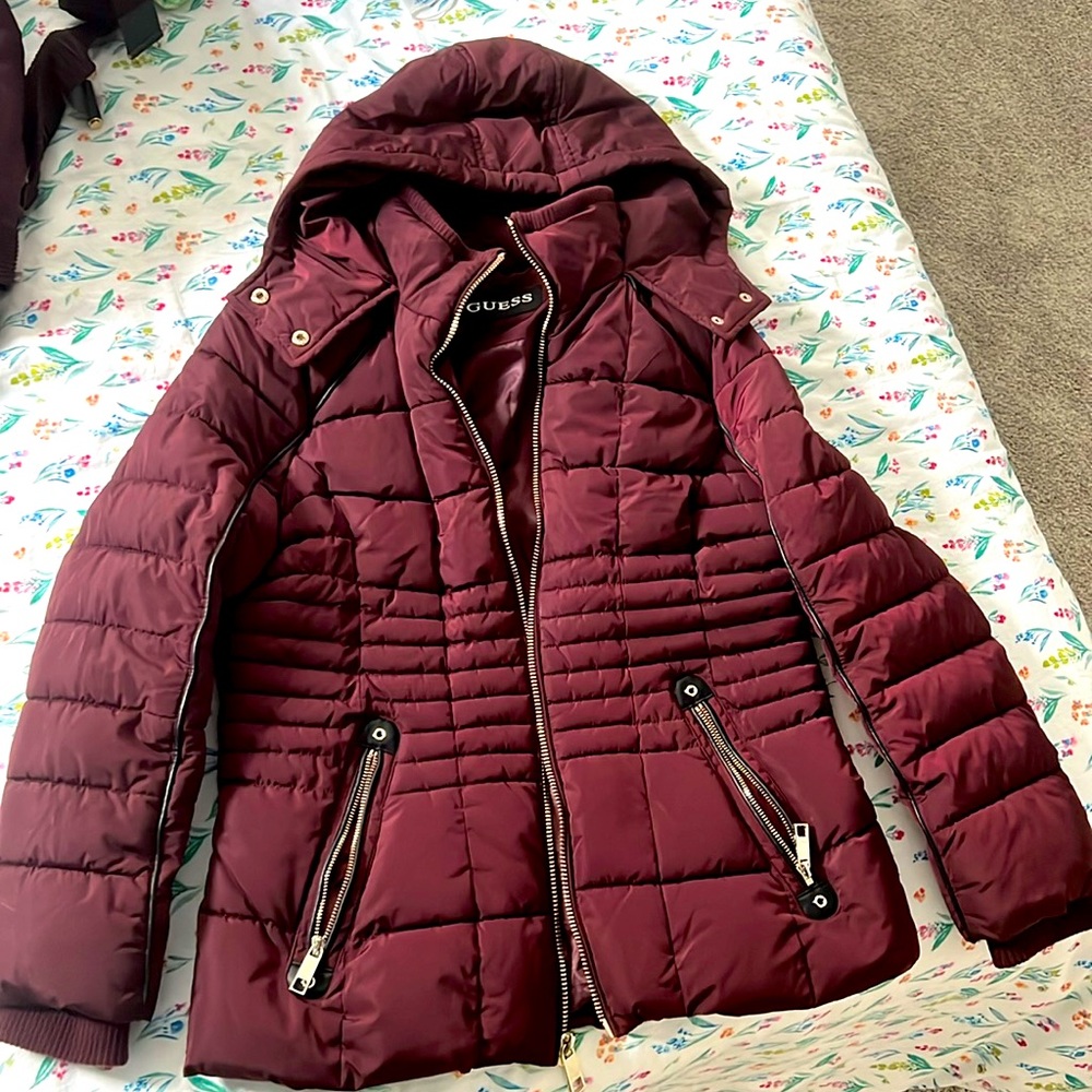 Guess Winter Jacket with hood, women’s size M - Picture 1 of 12
